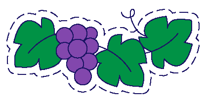 By the Vines Quilting leaves and grapes logo